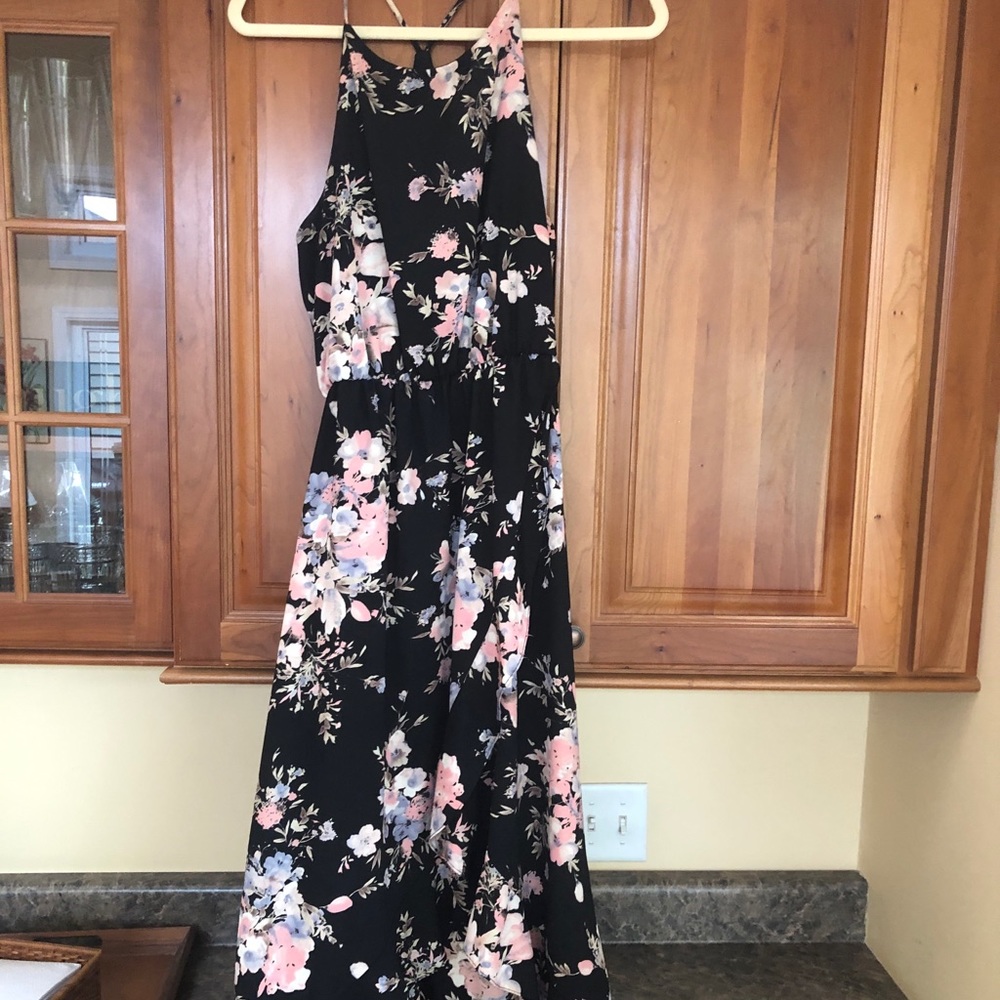 Formal Hi-Lo Ruffle Floral Dress